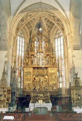 Hlavný oltár sv.Jakuba od Majstra Pavla z rokov 1508-1517 - najvyšší gotický oltár na svete vysoký 18,62 m.