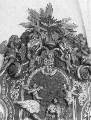 Časť barokového oltára sv.Jána Nepomuckého.